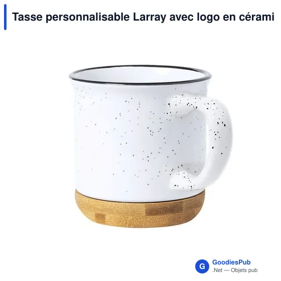 Tasse personnalisable Larray avec logo en céramique - Image 4