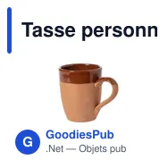 Tasse personnalisable Lixus avec logo - Mug en argile durable - Miniature 1