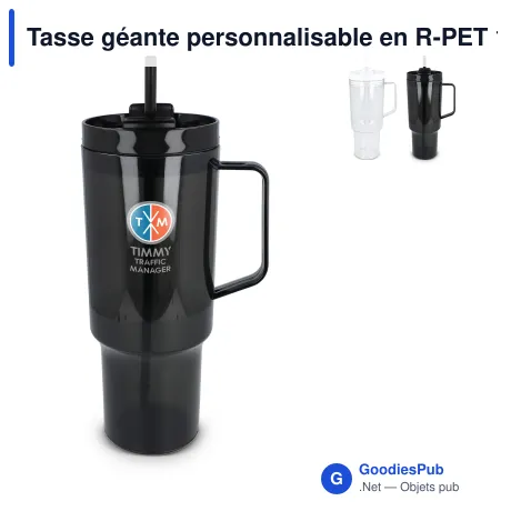Tasse géante personnalisable en R-PET 1,2 L avec logo - Miami