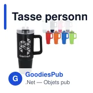 Tasse personnalisable 800 ml à poignée et paille, en inox recyclé avec logo - Miami - Miniature 1