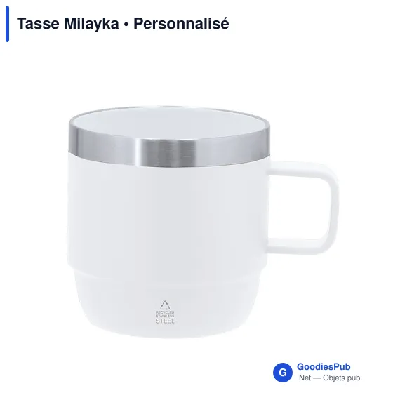 Tasse personnalisable Milayka en acier inoxydable recyclé avec logo - Image 11