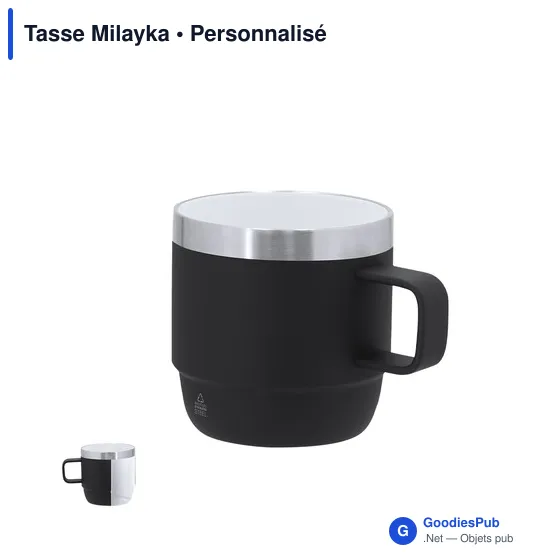 Tasse personnalisable Milayka en acier inoxydable recyclé avec logo - Image 12