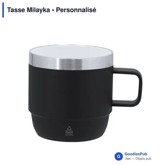Tasse personnalisable Milayka en acier inoxydable recyclé avec logo - Image 6