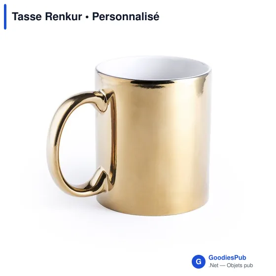 Tasse personnalisable en céramique Renkur avec logo - Image 1