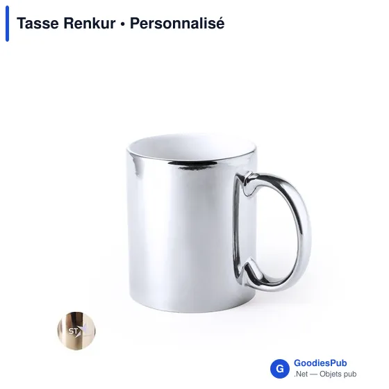 Tasse personnalisable en céramique Renkur avec logo - Image 2
