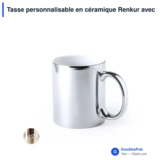 Tasse personnalisable en céramique Renkur avec logo - Image 11