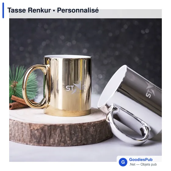 Tasse personnalisable en céramique Renkur avec logo - Image 5