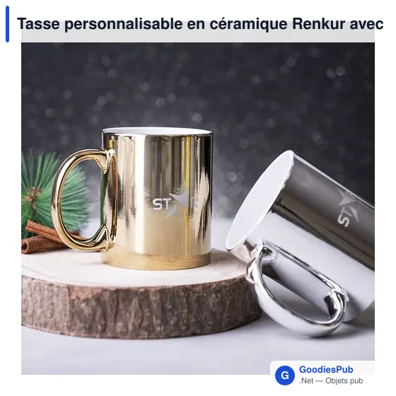 Tasse personnalisable en céramique Renkur avec logo - Image 9