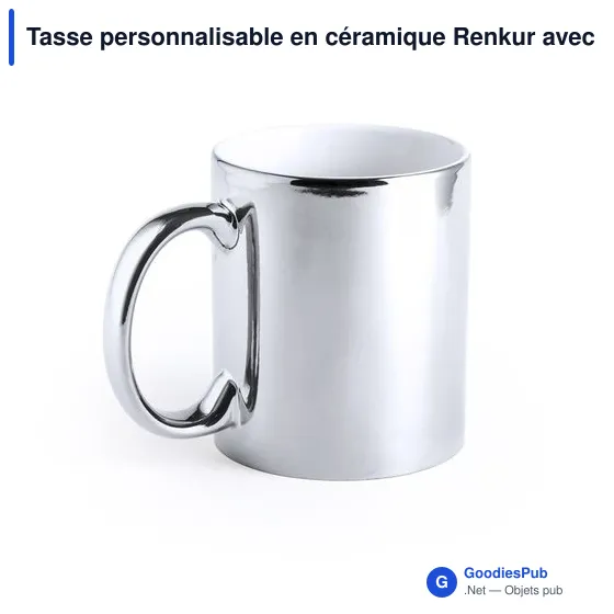 Tasse personnalisable en céramique Renkur avec logo - Image 10