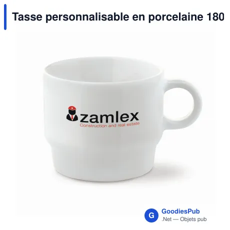 Tasse personnalisable en porcelaine 180 ml avec logo - Satellite
