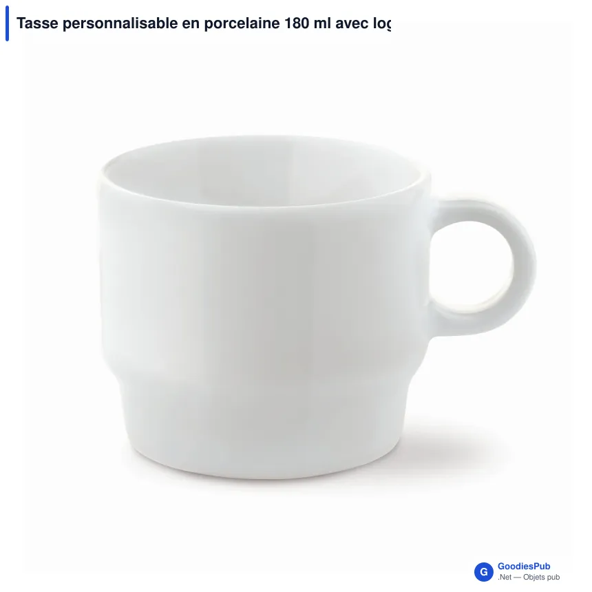 Tasse personnalisable en porcelaine 180 ml avec logo - Satellite - Image 2