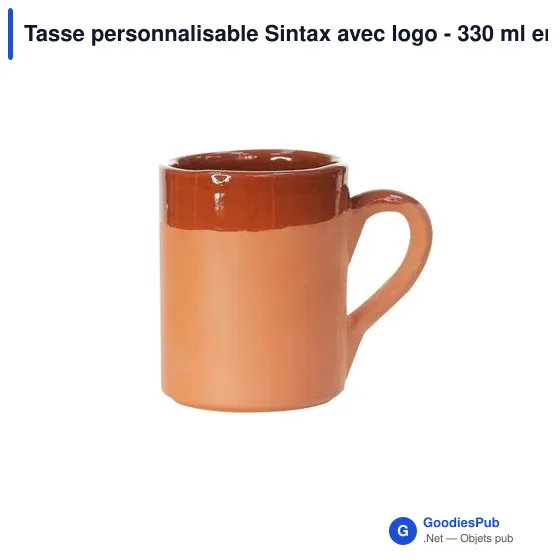 Tasse personnalisable Sintax avec logo - 330 ml en argile - Image 4