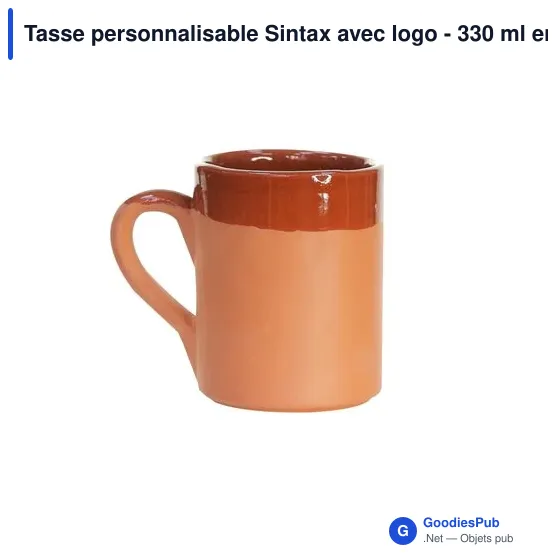 Tasse personnalisable Sintax avec logo - 330 ml en argile - Image 5