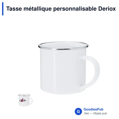 Tasse métallique personnalisable Deriox avec logo - 200 ml