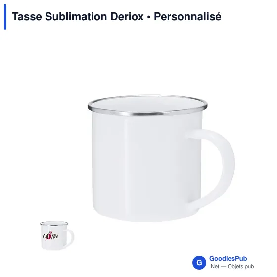 Tasse métallique personnalisable Deriox avec logo - 200 ml - Image 1