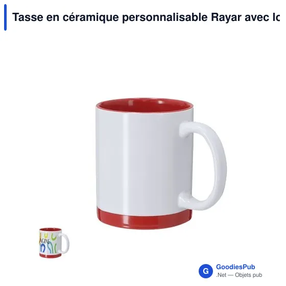 Tasse en céramique personnalisable Rayar avec logo - Image 2
