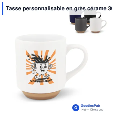 Tasse personnalisable en grès cérame 300 ml avec logo - Tallin