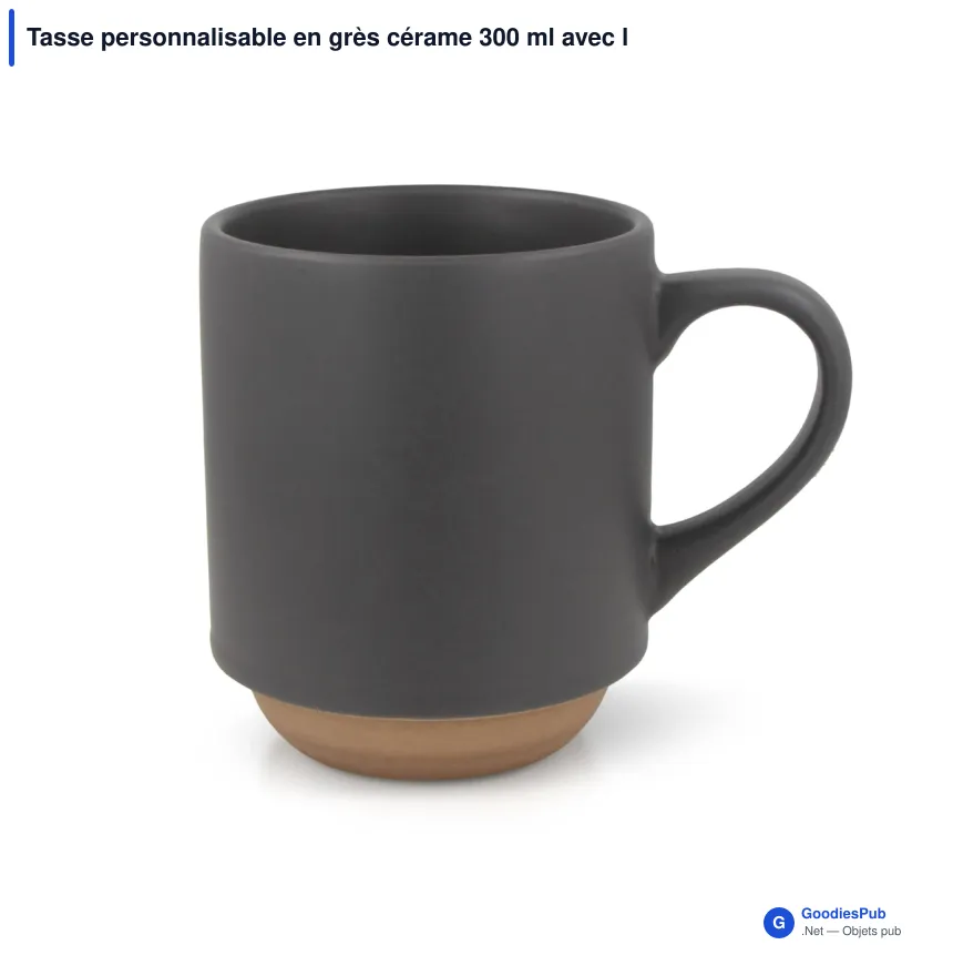 Tasse personnalisable en grès cérame 300 ml avec logo - Tallin - Image 2