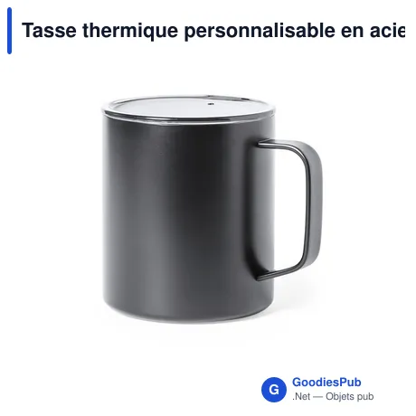 Tasse thermique personnalisable en acier inoxydable - Tasse Thermique Hannaavec logo