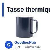 Tasse thermique personnalisable en acier inoxydable - Tasse Thermique Hannaavec logo - Miniature 5