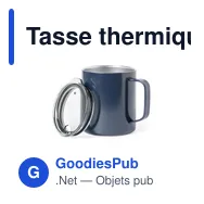 Tasse thermique personnalisable en acier inoxydable - Tasse Thermique Hannaavec logo - Miniature 7
