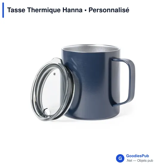 Tasse thermique personnalisable en acier inoxydable - Tasse Thermique Hannaavec logo - Image 7