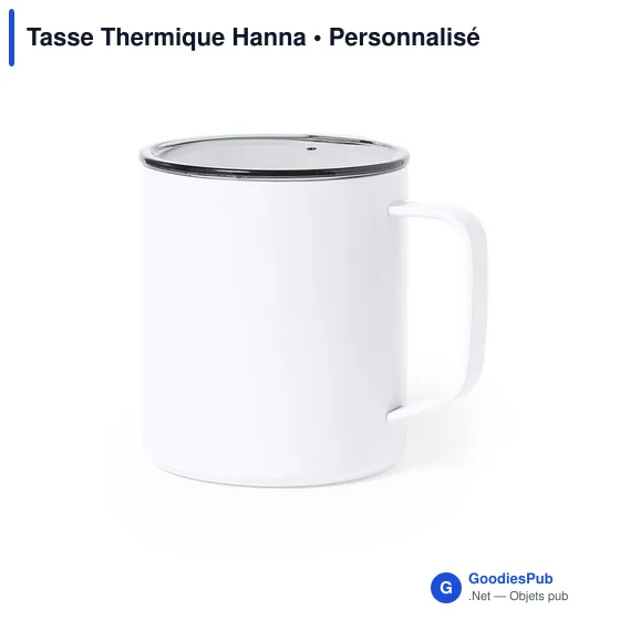 Tasse thermique personnalisable en acier inoxydable - Tasse Thermique Hannaavec logo - Image 9