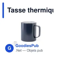 Tasse thermique personnalisable en acier inoxydable - Tasse Thermique Hannaavec logo - Miniature 10