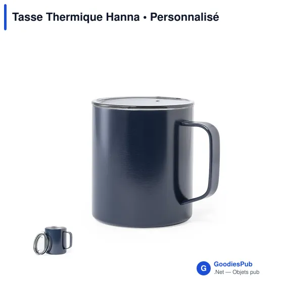 Tasse thermique personnalisable en acier inoxydable - Tasse Thermique Hannaavec logo - Image 10