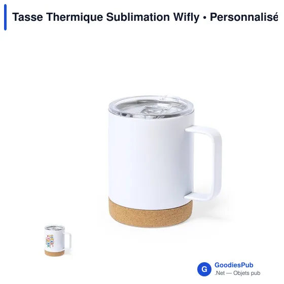 Tasse thermique personnalisable en acier inoxydable avec logo - Wifly - Image 1