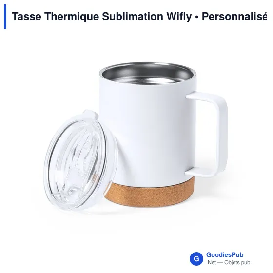 Tasse thermique personnalisable en acier inoxydable avec logo - Wifly - Image 2