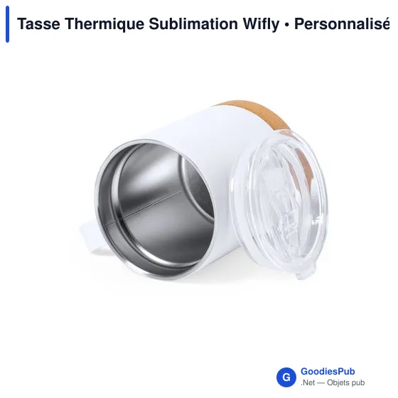 Tasse thermique personnalisable en acier inoxydable avec logo - Wifly - Image 3