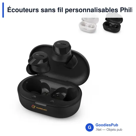 Écouteurs sans fil personnalisables Philips TWS intra-auriculaires avec logo - TAT1209
