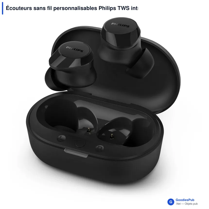 Écouteurs sans fil personnalisables Philips TWS intra-auriculaires avec logo - TAT1209 - Image 2
