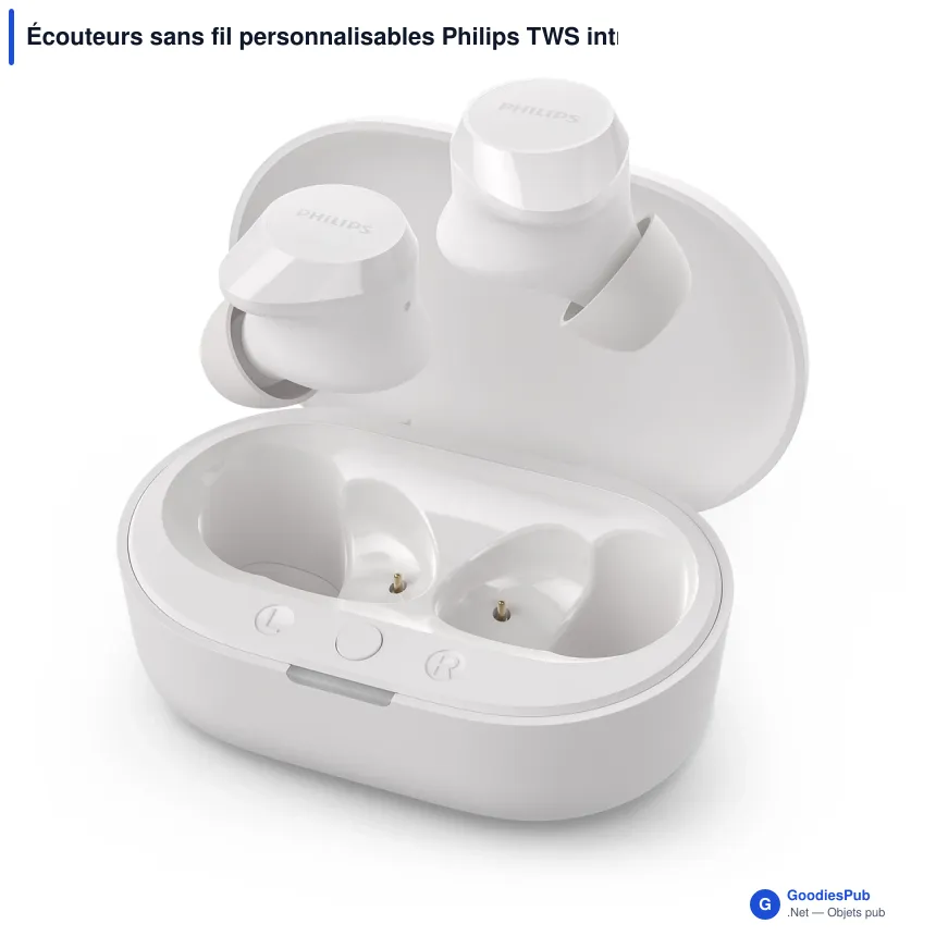 Écouteurs sans fil personnalisables Philips TWS intra-auriculaires avec logo - TAT1209 - Image 3