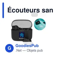 Écouteurs sans fil personnalisables Philips intra-auriculaires avec logo - TAT2000 - Miniature 1