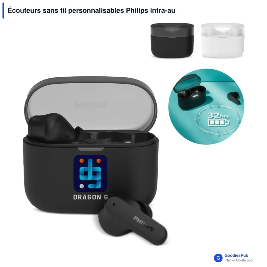 Écouteurs sans fil personnalisables Philips intra-auriculaires avec logo - TAT2000 - Image 1