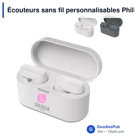 Écouteurs sans fil personnalisables Philips antibruit avec logo - TAT3509