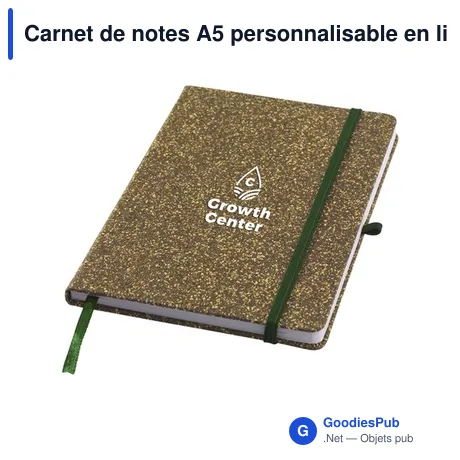 Carnet de notes A5 personnalisable en liège avec logo