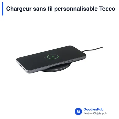 Chargeur sans fil personnalisable Tecco GRS 15W avec logo