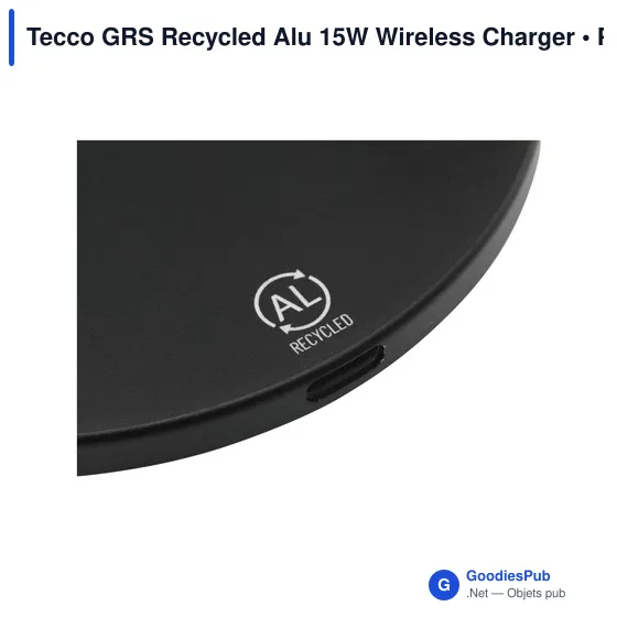 Chargeur sans fil personnalisable Tecco GRS 15W avec logo - Image 2