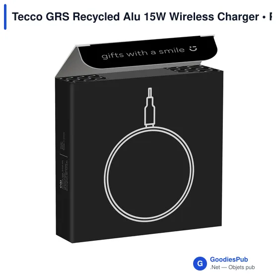 Chargeur sans fil personnalisable Tecco GRS 15W avec logo - Image 5