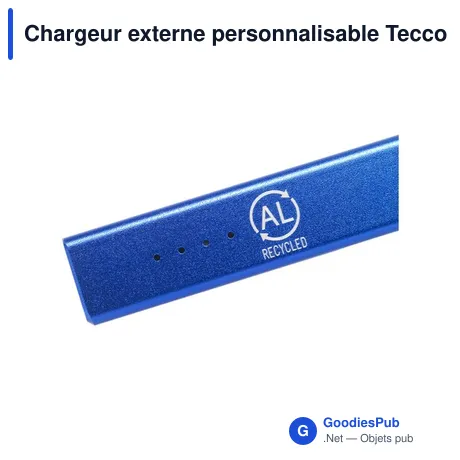 Chargeur externe personnalisable Tecco GRS Recycled Alu Powerbank 5000avec logo