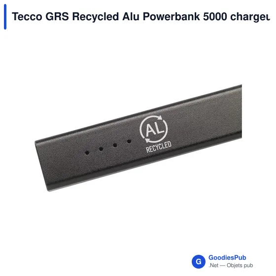 Chargeur externe personnalisable Tecco GRS Recycled Alu Powerbank 5000avec logo - Image 8