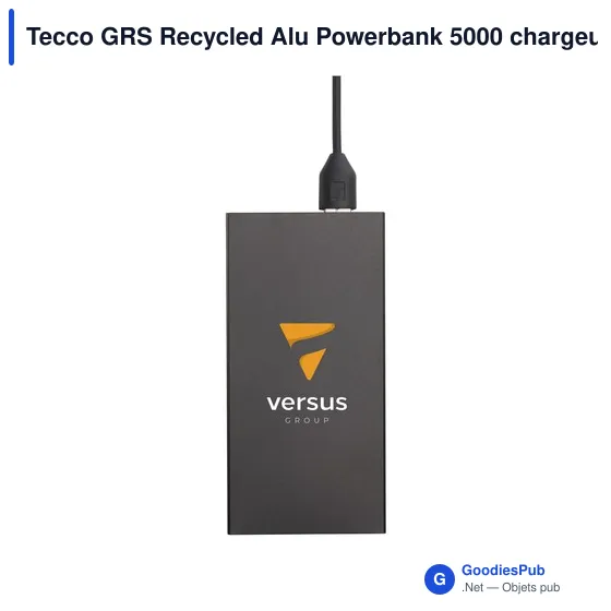 Chargeur externe personnalisable Tecco GRS Recycled Alu Powerbank 5000avec logo - Image 9
