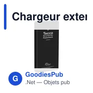 Chargeur externe personnalisable Tecco GRS Recycled Alu Powerbank 5000avec logo - Miniature 10