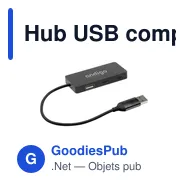 Hub USB compact personnalisable en aluminium recyclé - Tecco GRSavec logo - Miniature 7