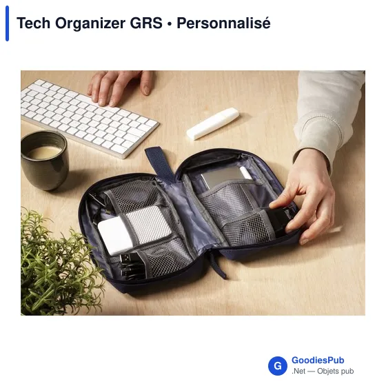 Housse de rangement personnalisable Tech Organizer GRS avec logo - Image 7