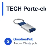 TECH Porte-clés rectangulaire - Miniature 1