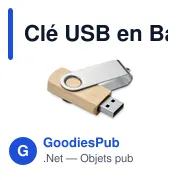 Clé USB personnalisable en Bambou 16GB avec logo - TECHMATE BAMBOO - Miniature 1